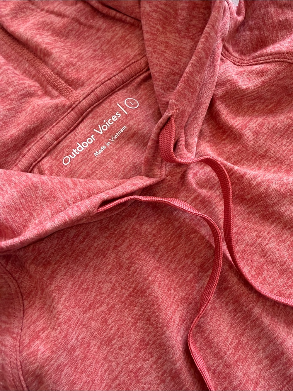 Outdoor Voices Women’s Heathered Rose Pullover Hoodie Size Large - Picture 2 of 16